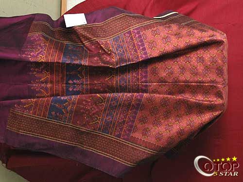 Mud Mee Silk Cloth with Applied Patterns
