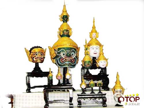 Traditional Thai Drama Mask/Dolls with Thai Drama Masks