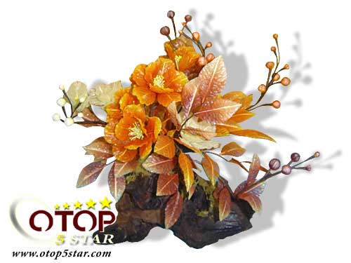 Artificial Flower with Diamond Powder (Rose and Lotus)
