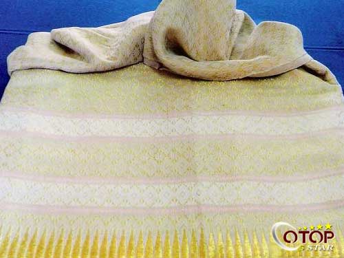 Hand-Woven Cloth with Khit Yok Muk Pattern and Batik Cotton Cloth