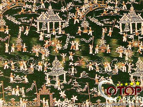 Embroidery Depicting Thai Tradition Pattern